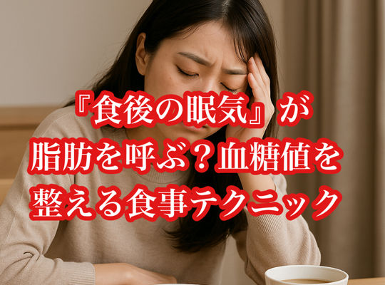 『食後の眠気』が脂肪を呼ぶ？血糖値を整える食事テクニック